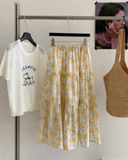 Flowy Floral Midi Skirt
