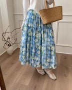 Oil Painting Pocket Midi Skirt
