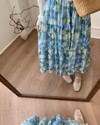 Oil Painting Pocket Midi Skirt