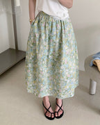 Floral Pocket Midi Skirt