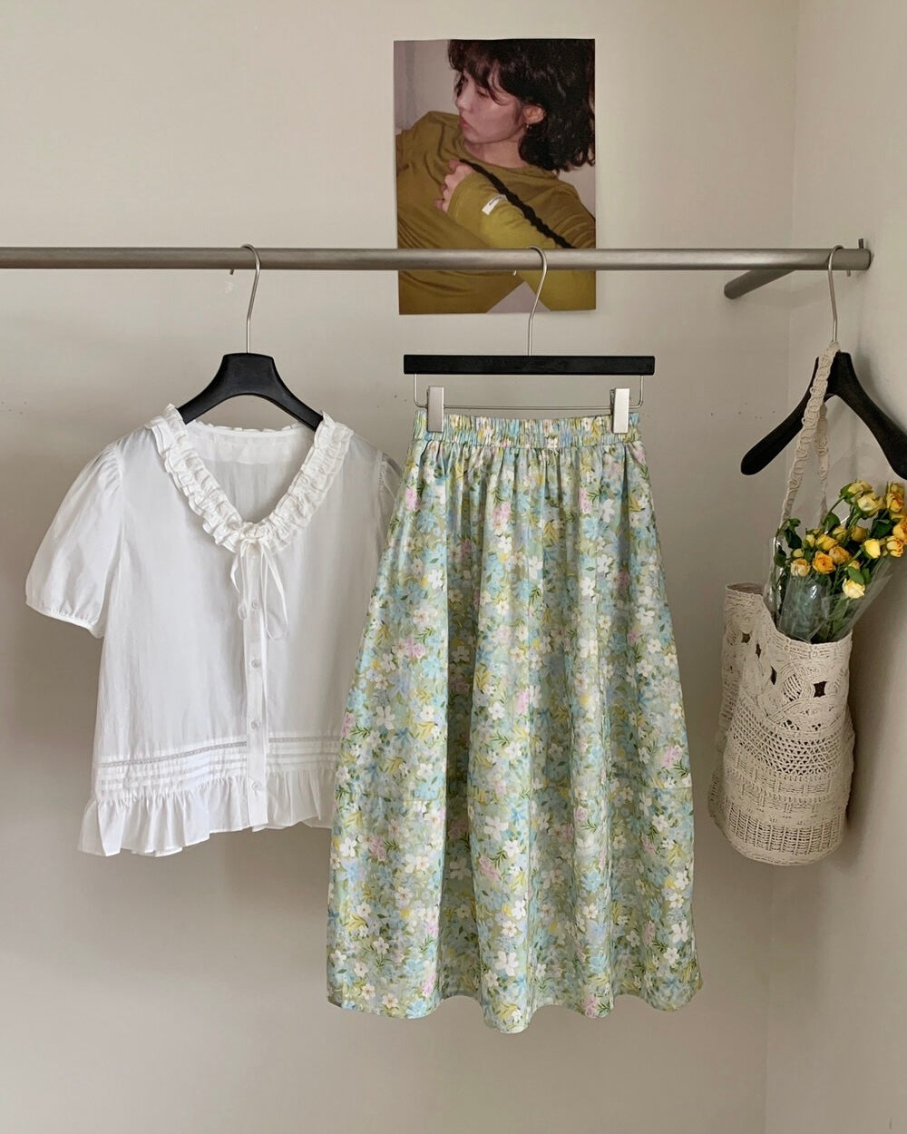 Floral Pocket Midi Skirt