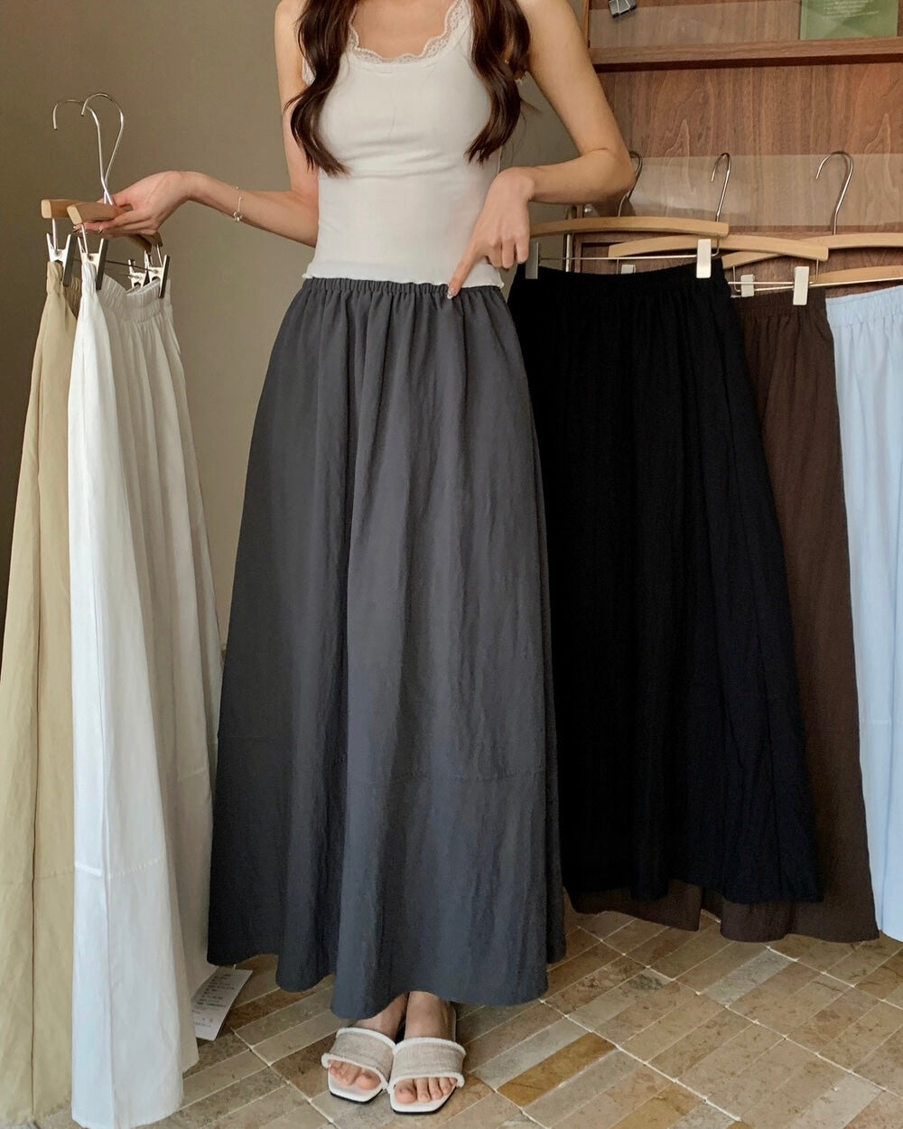 Solid Casual Pocket Skirt
