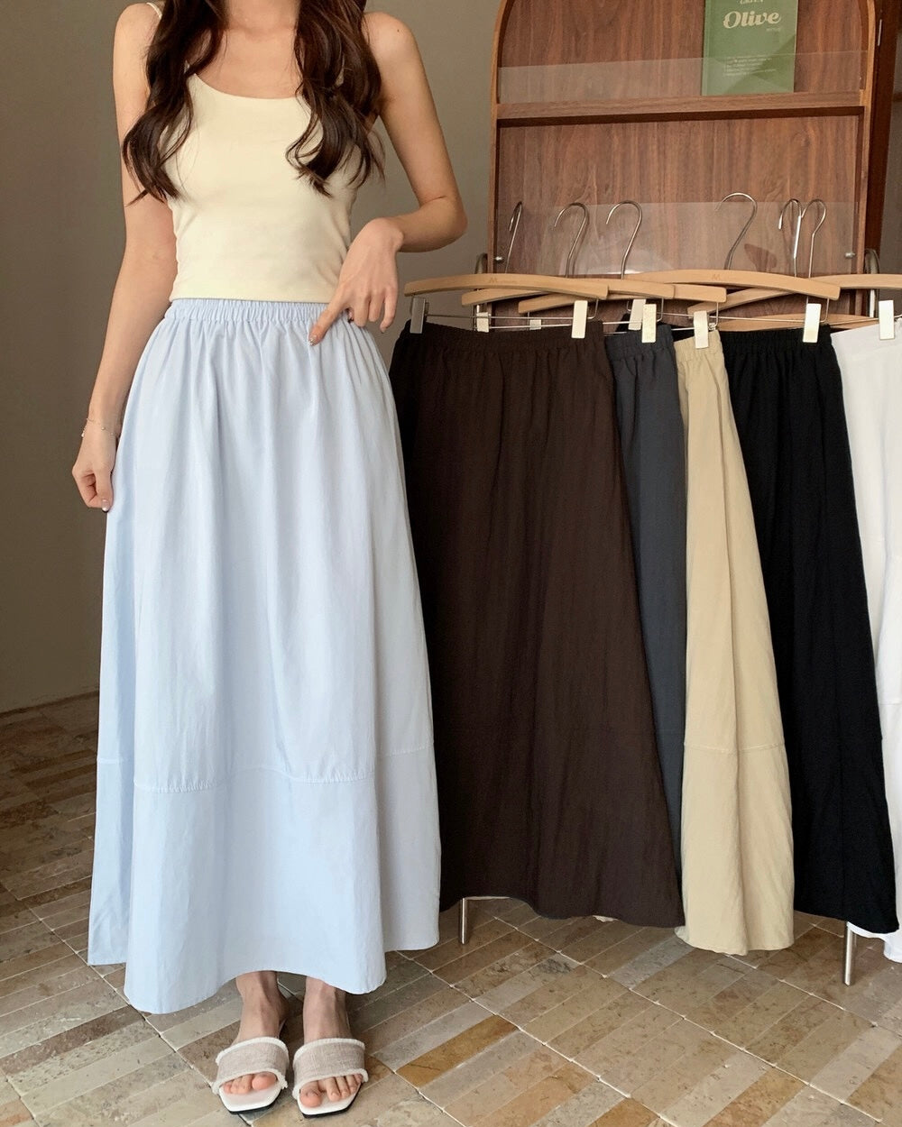 Solid Casual Pocket Skirt