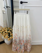 Floral Embroidered Maxi Skirt