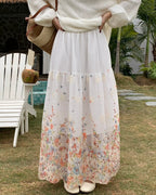 Floral Embroidered Maxi Skirt