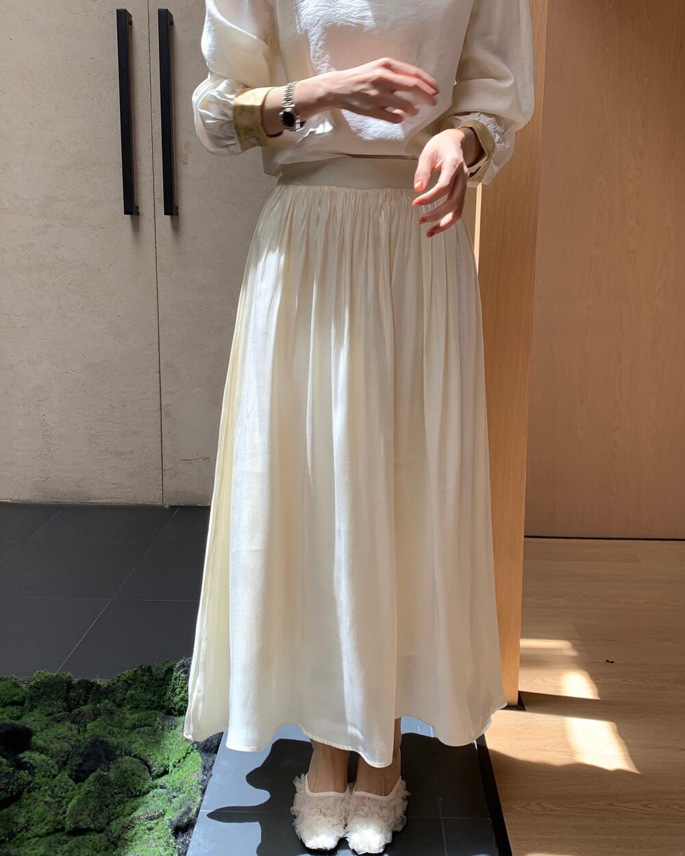 Satin Midi Skirt