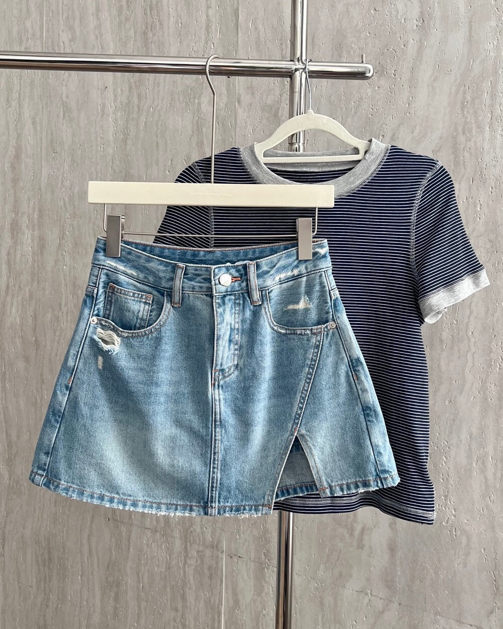 Asymmetric Denim Skort
