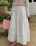 Textured Tiered Midi Skirt