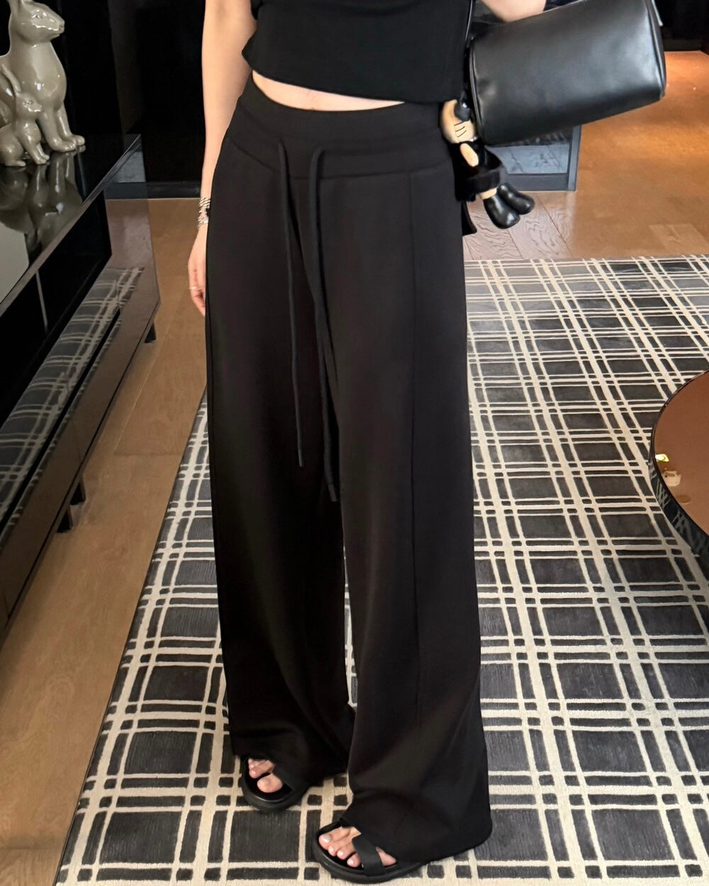 High-Waisted Straight Pants