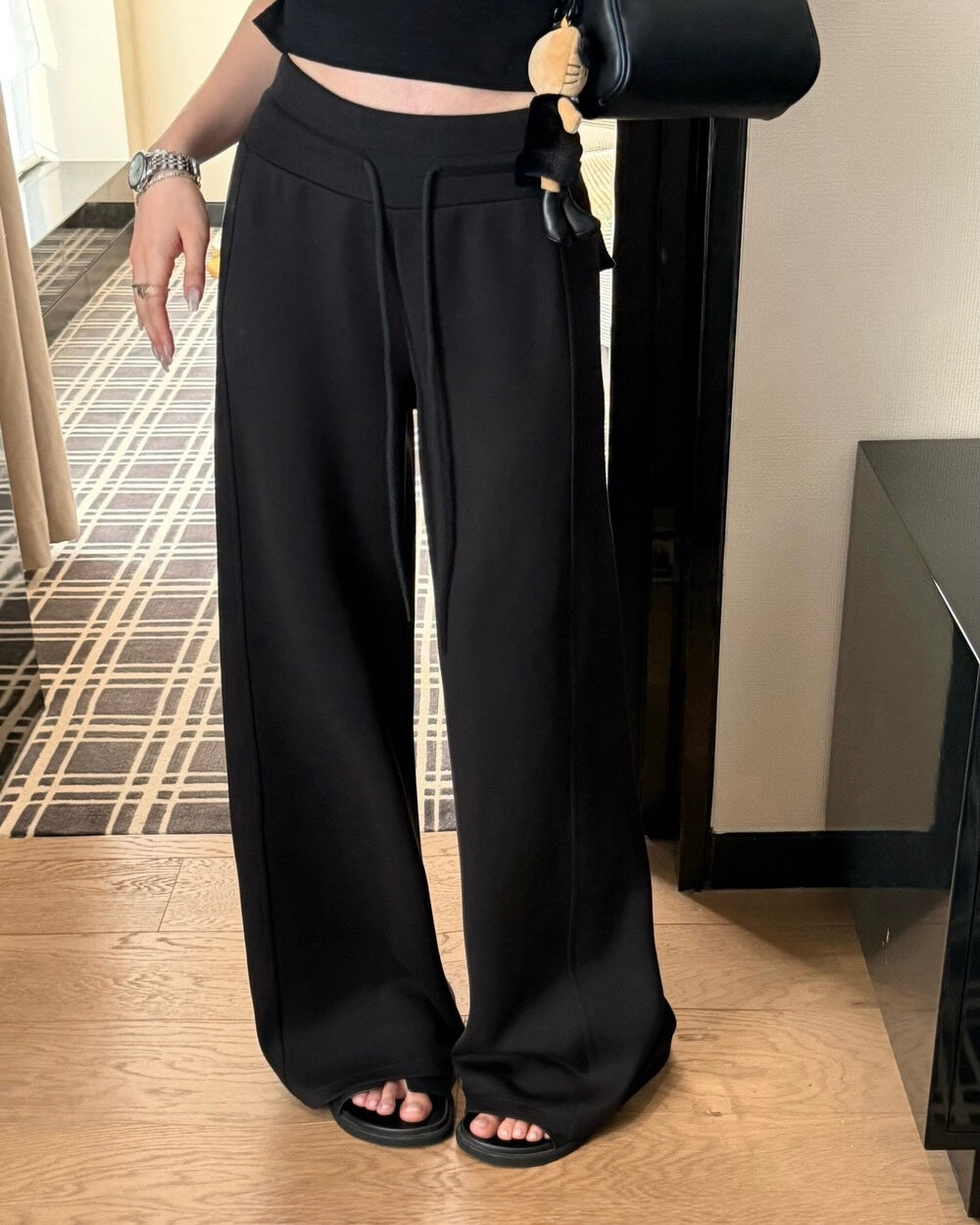 High-Waisted Straight Pants
