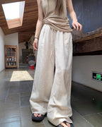 Cotton Linen Wide-Leg Pants