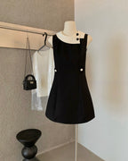 Contrast Collar Mini Dress