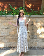 Polka Dot Sleeveless Maxi Dress