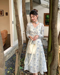 Floral V-Neck Long Sleeve Maxi Dress