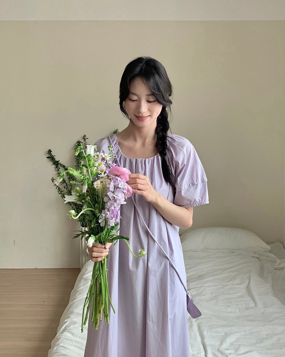 Relaxed Gathered Maxi Dress