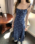 Floral Tie-Strap Maxi Dress