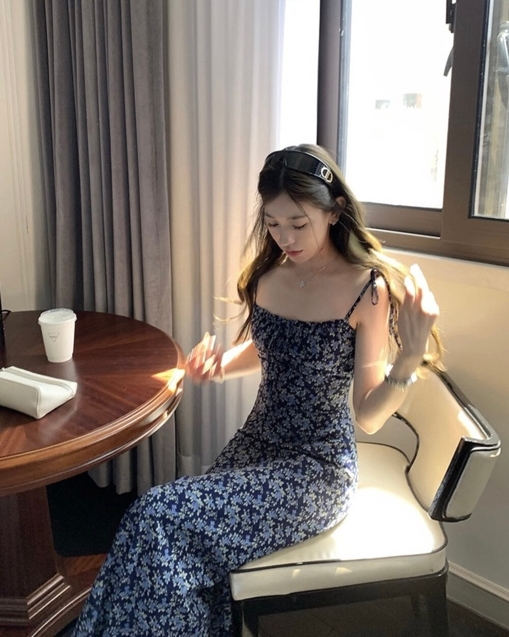 Floral Tie-Strap Maxi Dress