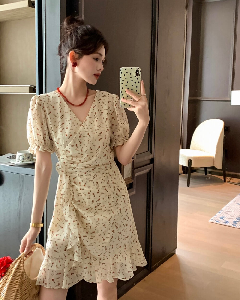 Floral Ruffle Mini Dress