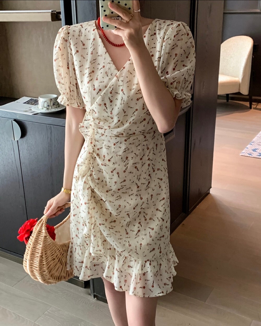 Floral Ruffle Mini Dress