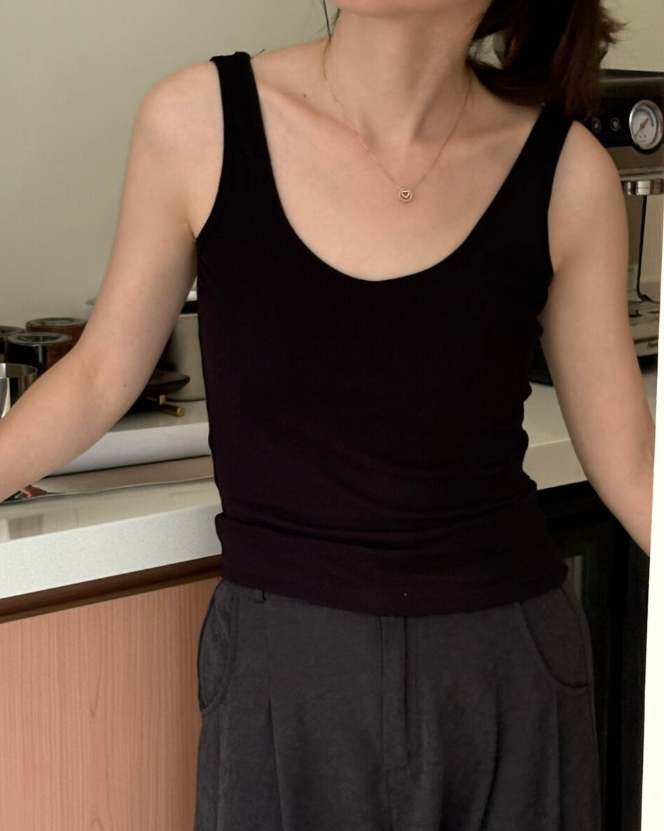 Double U-Neck Tank Top