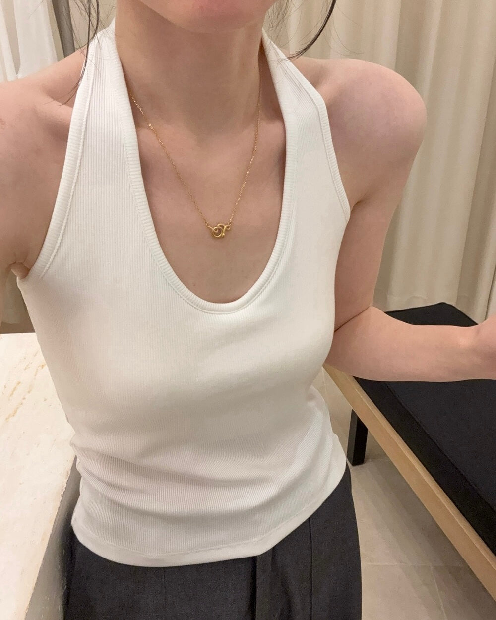Halter Neck U-Back Essential Tank