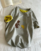 Contrast Lining Bear Graphic Tee