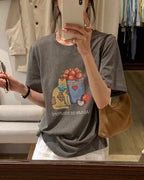 Cat & Apple Graphic Tee