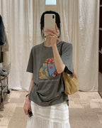 Cat & Apple Graphic Tee