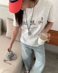 Colorful Line Cat Tee