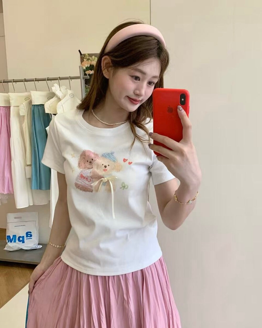 Sweet Poodle Ribbon Tee