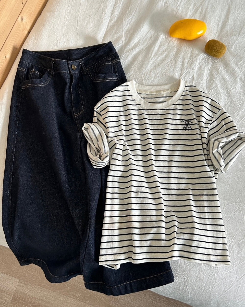 Embroidered Striped Tee