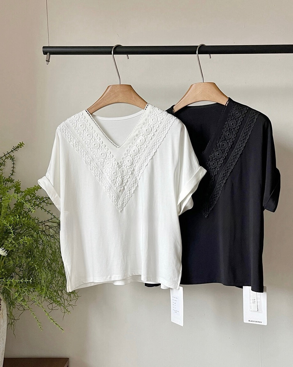 Lace V-Neck Tee
