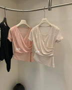 Asymmetric Wrap V-Neck Top