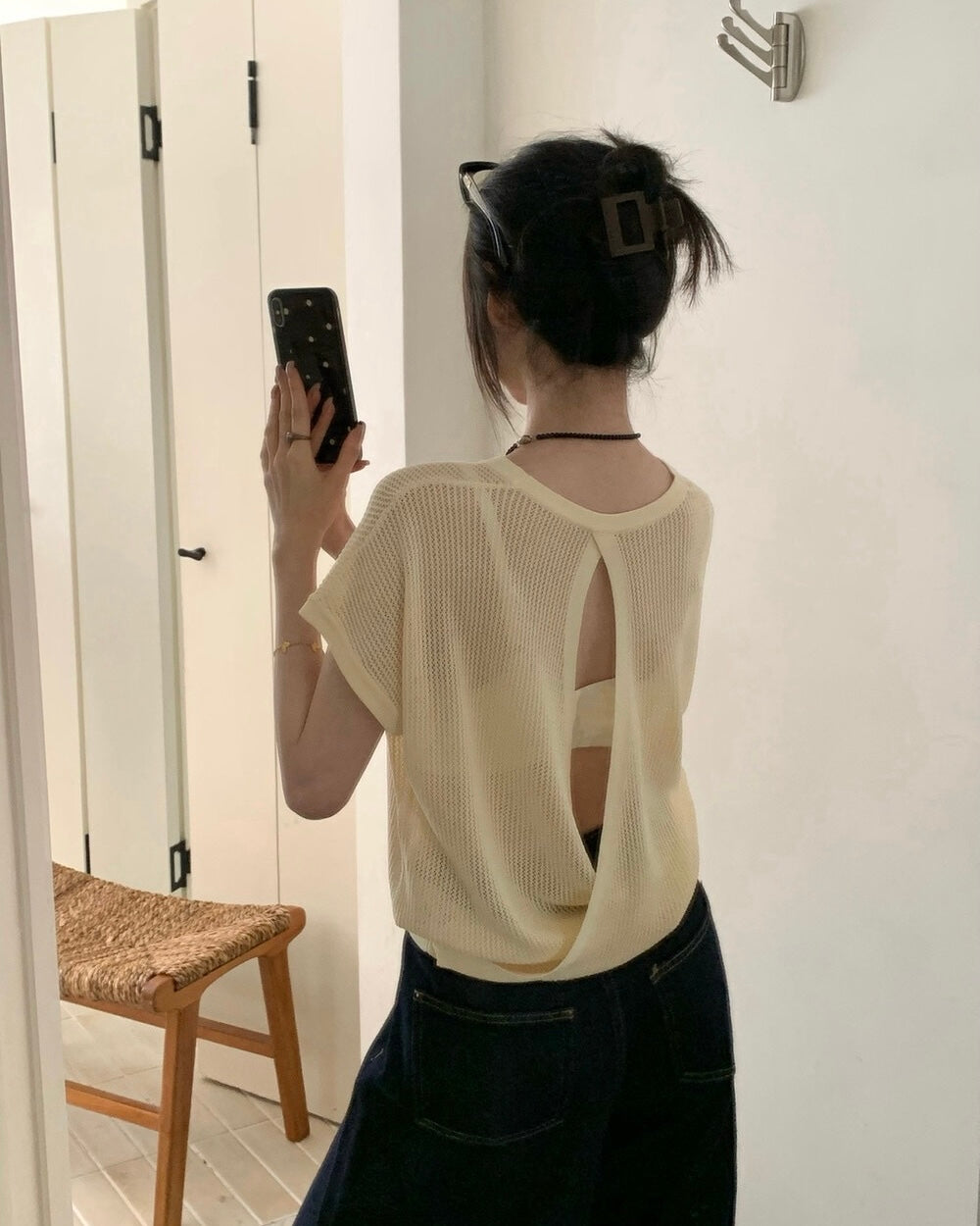 Open Back Knit Top