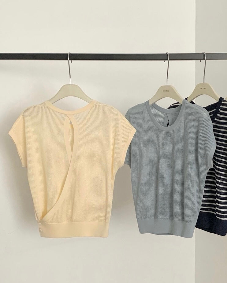 Open Back Knit Top