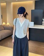 Contrast Layered Knit Tee