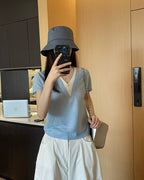 Contrast Layered Knit Tee
