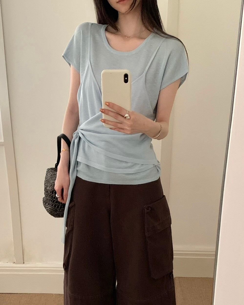 Layered Wrap Detail Top