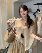 Asymmetrical Drape Knit Top