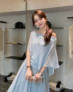 Asymmetrical Drape Knit Top