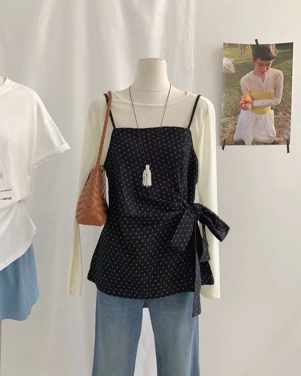 Polka Dot Camisole and Knit Set