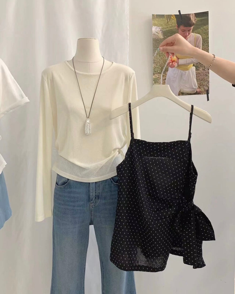 Polka Dot Camisole and Knit Set