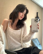 Printed Knit Cardigan and Camisole Set