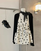 Polka Dot Camisole and Cardigan Set