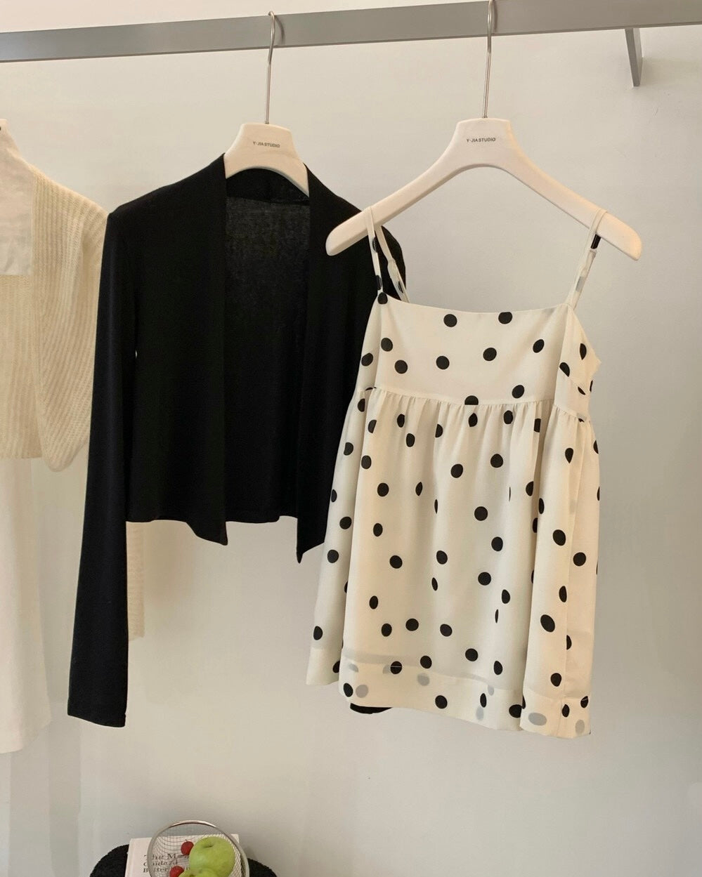 Polka Dot Camisole and Cardigan Set