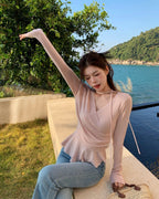 Wrap-Front Peplum Knit Top
