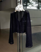 Lace-Hem Crochet Cardigan