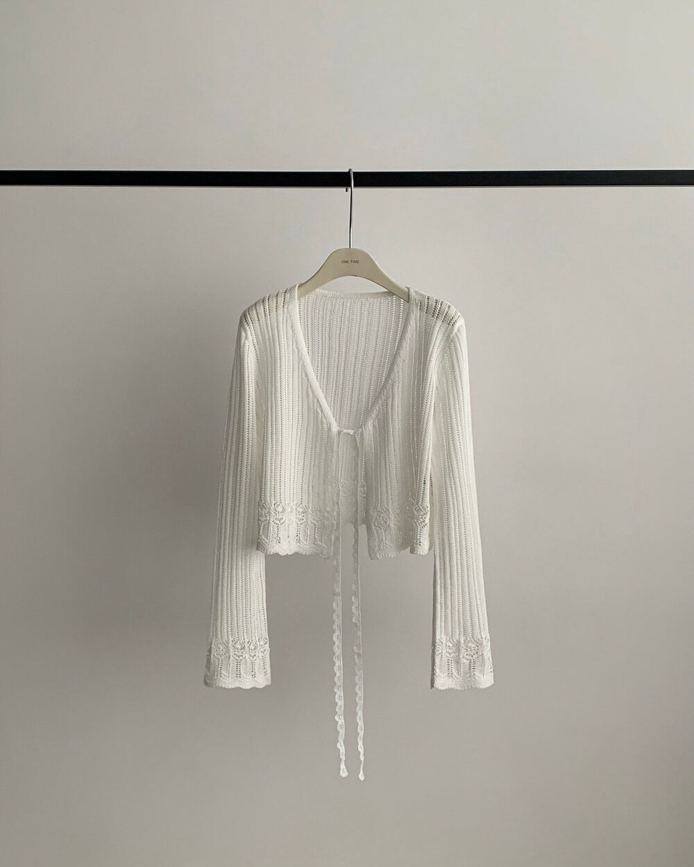 Lace-Hem Crochet Cardigan