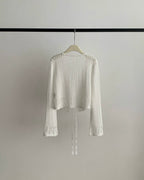 Lace-Hem Crochet Cardigan
