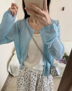 Breathable Fine-Knit Cardigan